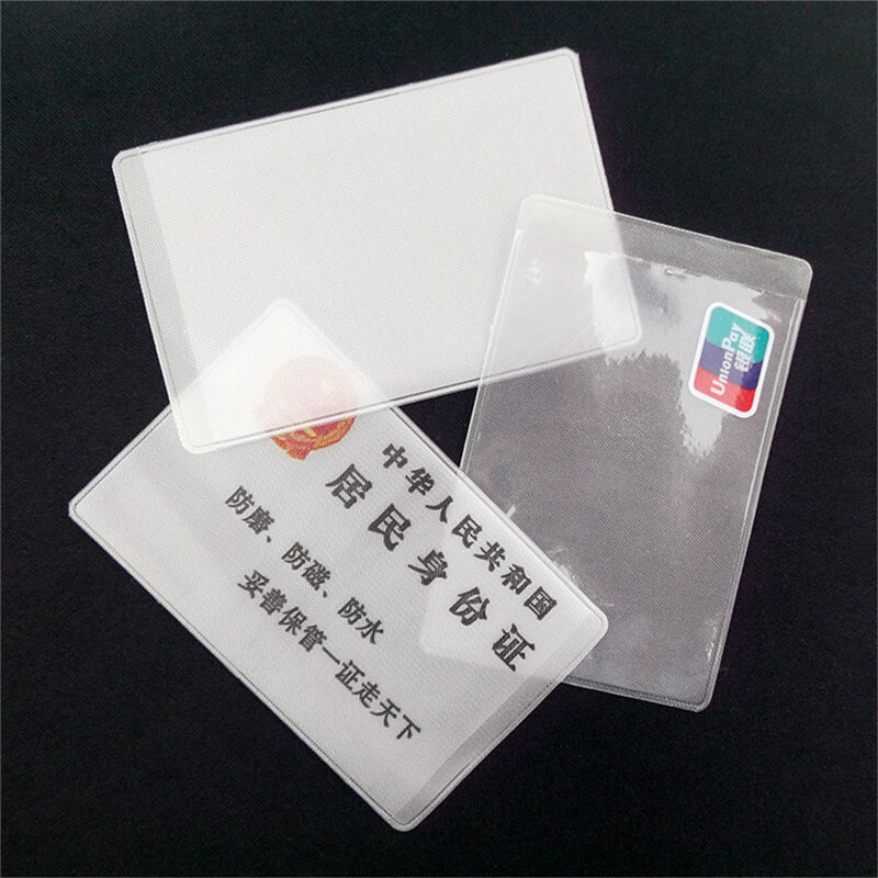 Carteiras de pvc transparentes à prova d'água para viagem, porta-cartões de identificação comercial em pvc fosco, 10 peças, 9.6x6cm