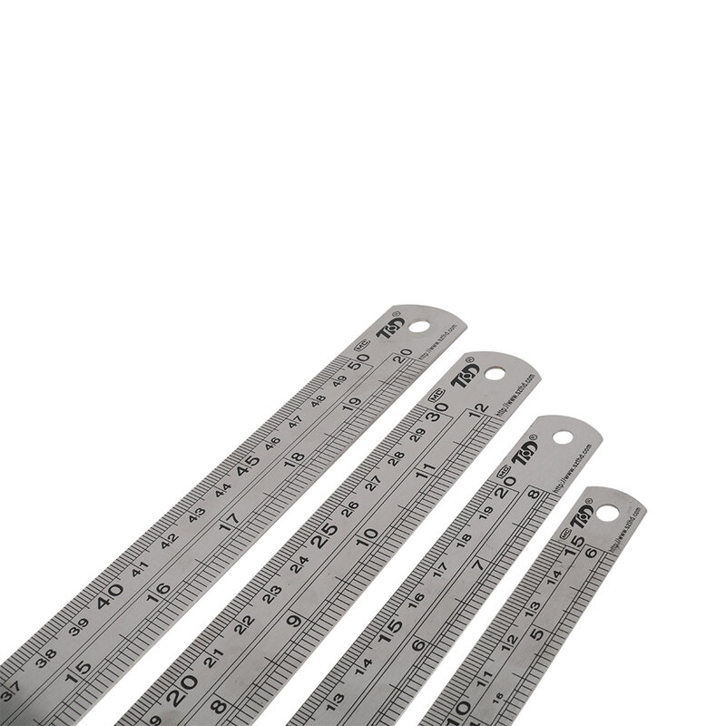 Stainless Steel Double Side Straight Ruler Centimeter Inches Scale Metric Ruler Precision Measuring Tool 15cm/20cm/30cm/50cm