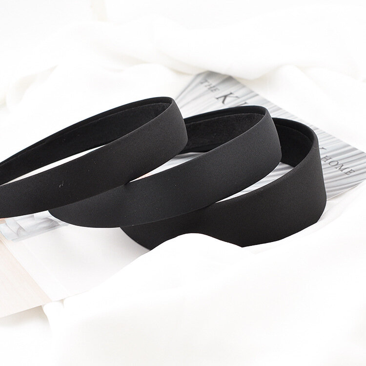Diy headwear material bandana 1.5 2 3 4cm pano bandana semi-acabado preto faixa larga acessórios de cabelo atacado