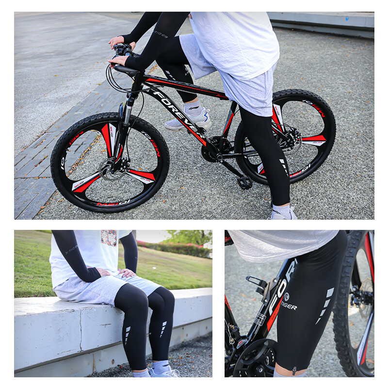 X-Tiger-Protège-jambes de cyclisme pour homme et femme, chauffe-bras, ensembles de manches, fitness, course, vélo de route, été