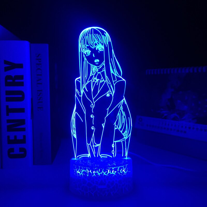 Emergência Anime Figura Saki Yoshida 3D LED Branco Lâmpada Base para Presente de Aniversário 16 Cores Remoto Crake Nightlight Arylic Table Lamp