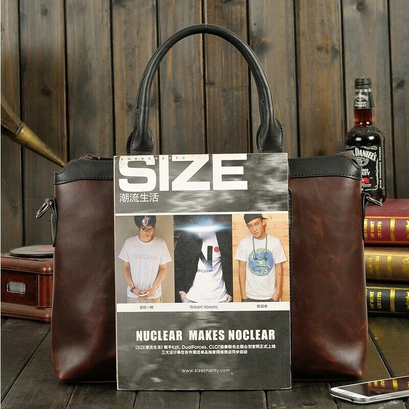 New Men's Handbag 2020 Horizontal Section Large Capacity Single Shoulder Bag Business Computer Briefcase Slanting For Office Bag