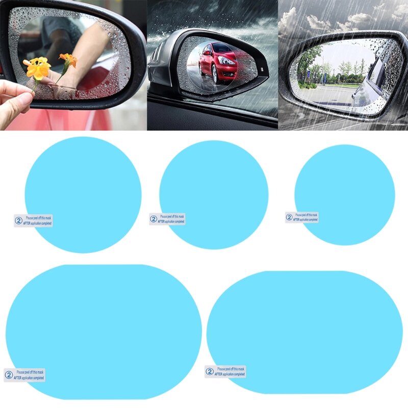 Car Rear View Mirror Rainproof Film Anti-Fog Clear Protective Sticker Anti-Scratch Waterproof Mirror Window Film