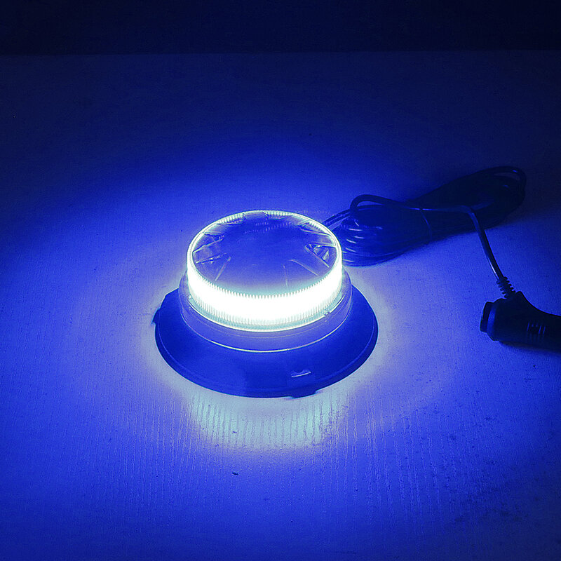LED girando piscando luz estroboscópica azul, caminhão de emergência lâmpada de aviso indicador de sinal magnético, farol para carro, 9-24V