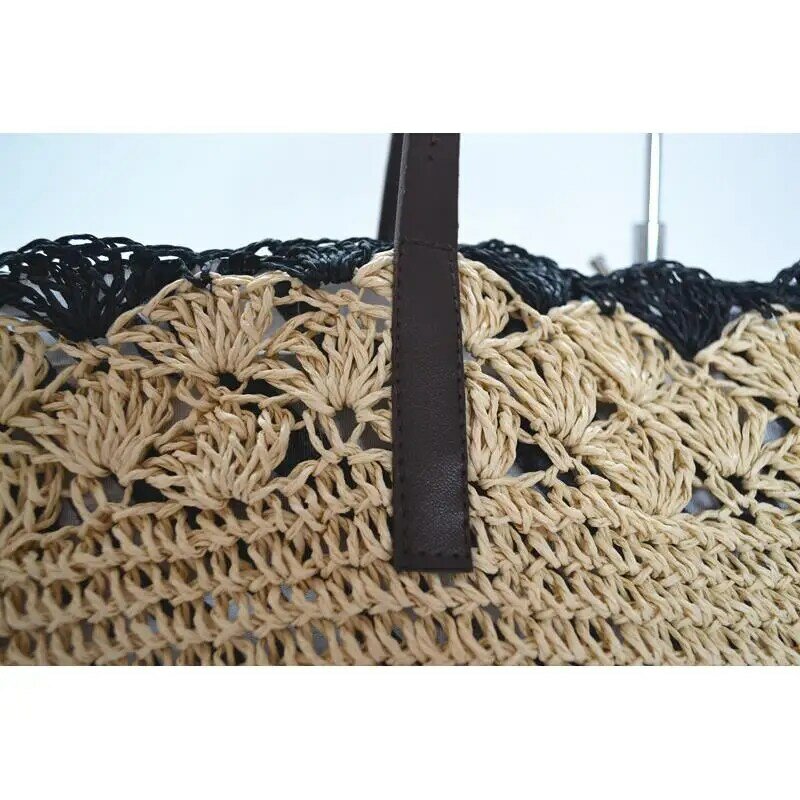 Corda de papel de crochê para mulheres, corda de papel fina e macia, estilo simples, 47x25cm, a6233
