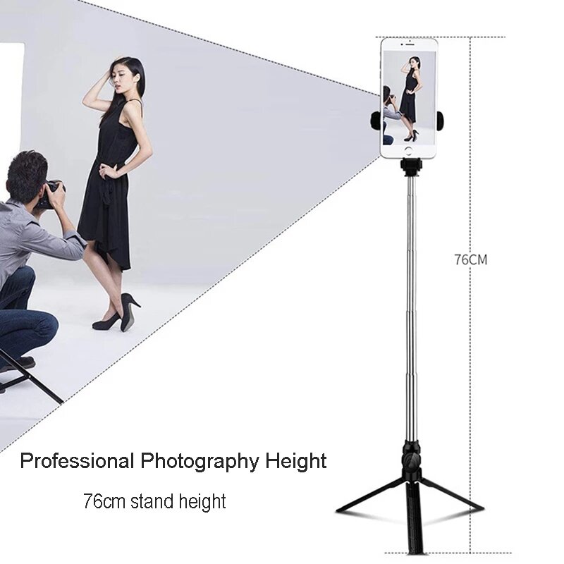 Portable Tripod for Mobile Phone Selfie Stick With Remote Control Telescopic Phone Bluetooth Stick For Huawei iPhone Android