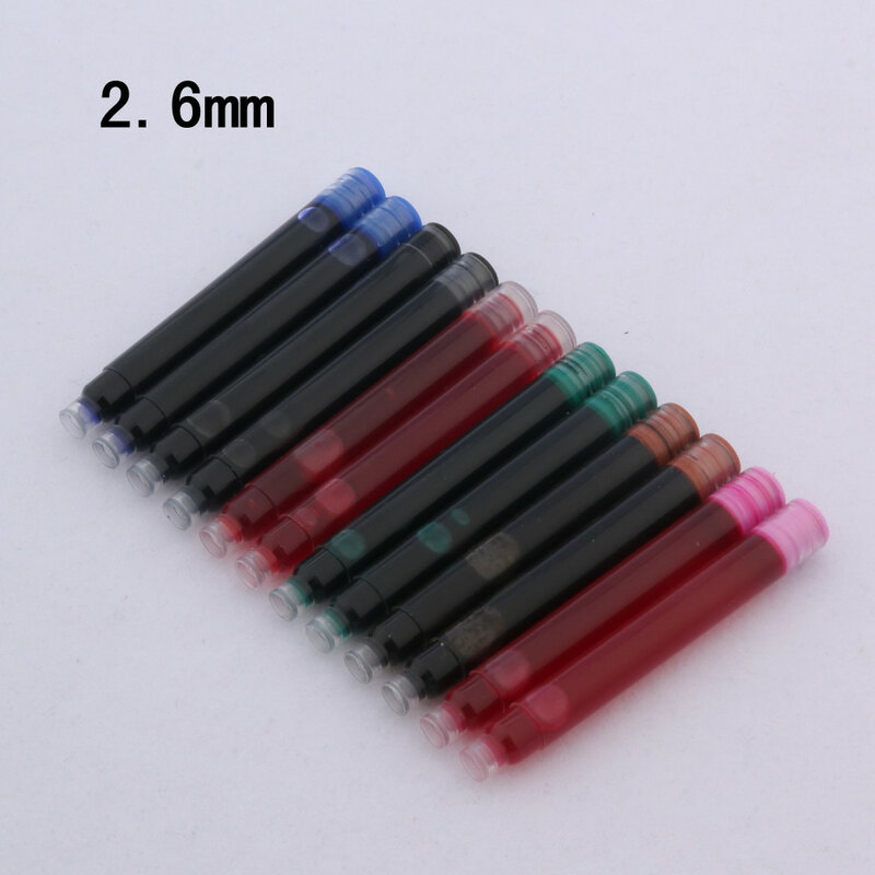 Черные картриджи для перьевой ручки, 2,6 мм, 3,4 мм, 25 шт