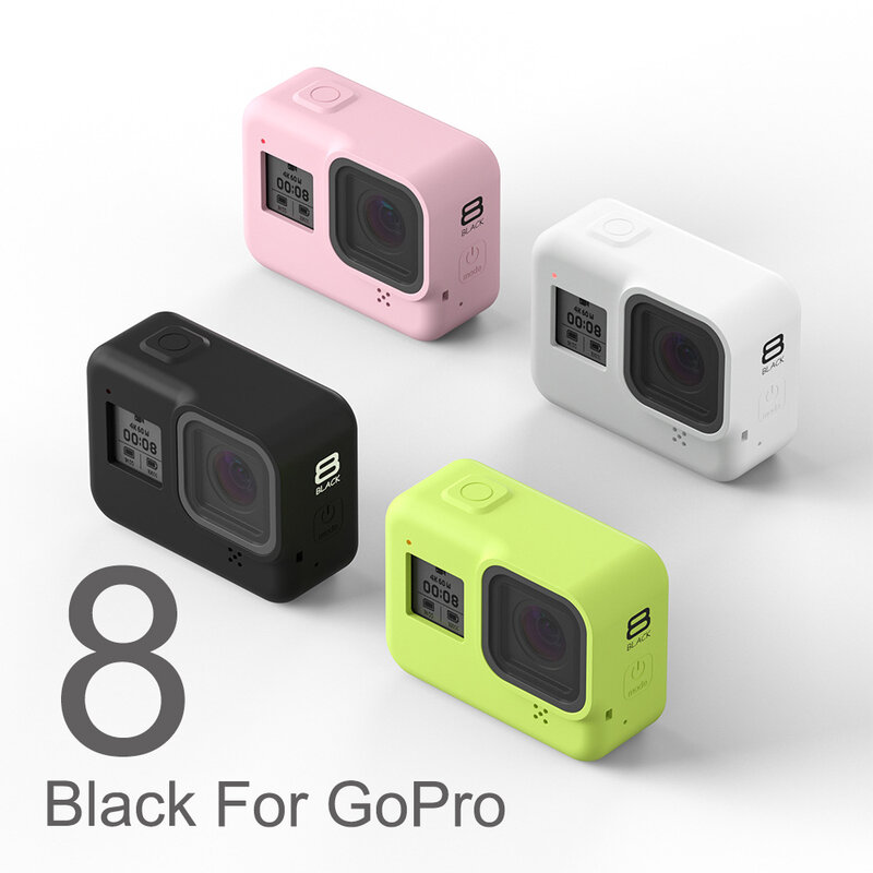 Pour GoPro 8 accessoire coque en Silicone souple peau coque de protection boîtier Silicone couverture pour Go Pro Hero 8 caméra d'action noire