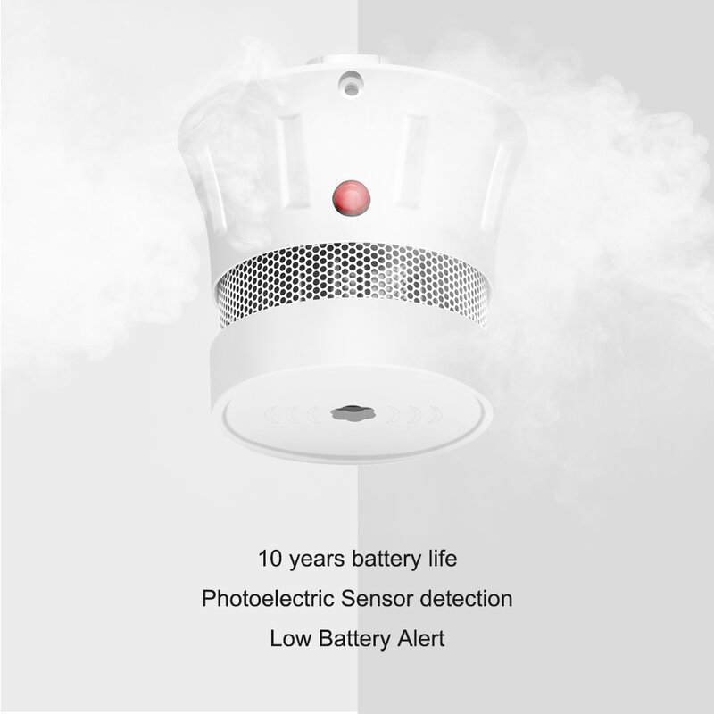 CPVAN 3 buah/lot detektor asap baterai 10 tahun sertifikasi CE EN14604 detektor api terdaftar Sensor asap nirkabel untuk keamanan rumah