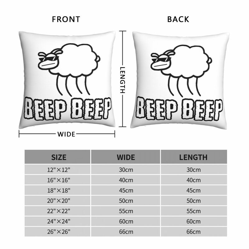 Beep Beep Sheep Square Pillowcase Polyester Linen Velvet Pattern Zip Decor Throw Pillow Case Sofa Cushion Cover