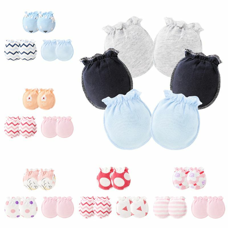 3 paia/set guanti del bambino 0-6 mesi neonato anti-afferrare guanto piede copertura sottile nuovo bambino guanti