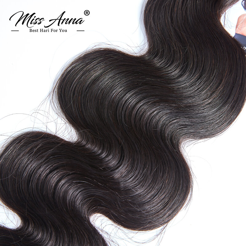 Missanna Body Wave Bundels Menselijk Haar Braziliaanse Weven Natuurlijke Zwarte 3 4 Bundels Deal 38 40 Inch Raw Hair Extensions