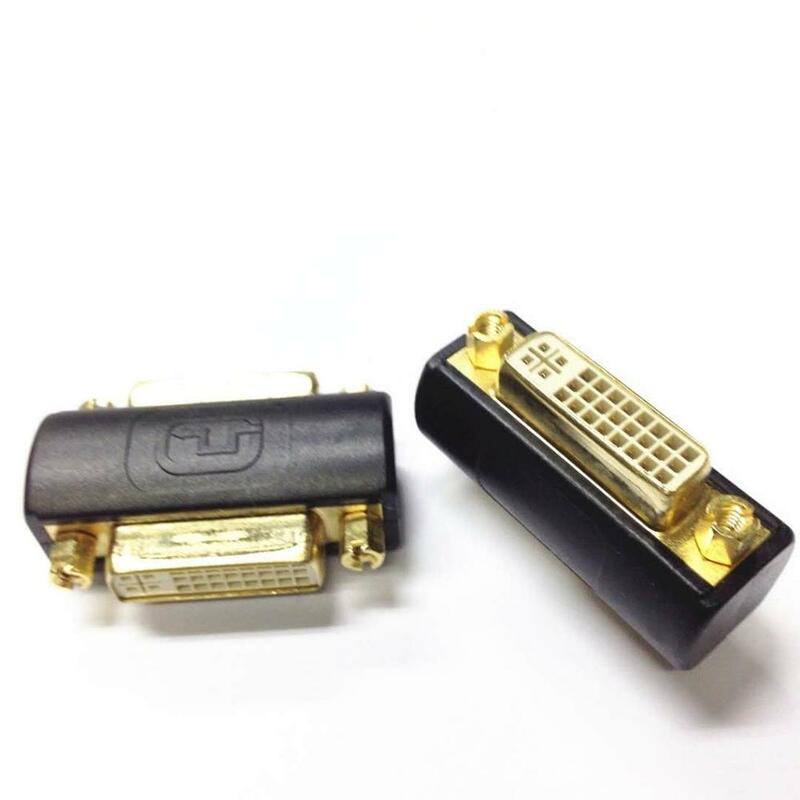 2 pieces /pack DVI coupler female to female gender changer bulkhead mount adapter (black gold plated)