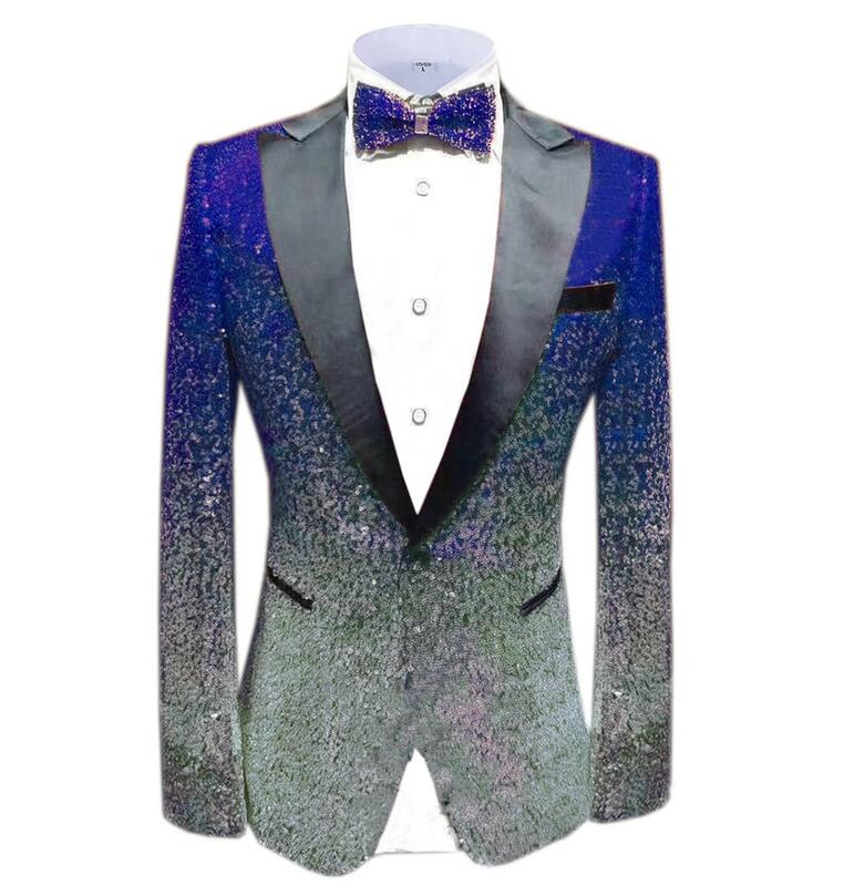 Мужские костюмы, куртки, Блестящие Блестки, 1 шт., приталенный смокинг, вечерний блейзер для свадьбы, пиджак для шафера, мужская куртка (только блейзер) t