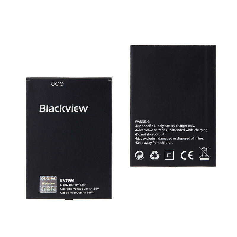 Bateria de 100% mah para smartphone blackview bv5000, bateria 5000 original de backup para smartphone blackview bv5000 bv5000 pro + número de rastreamento