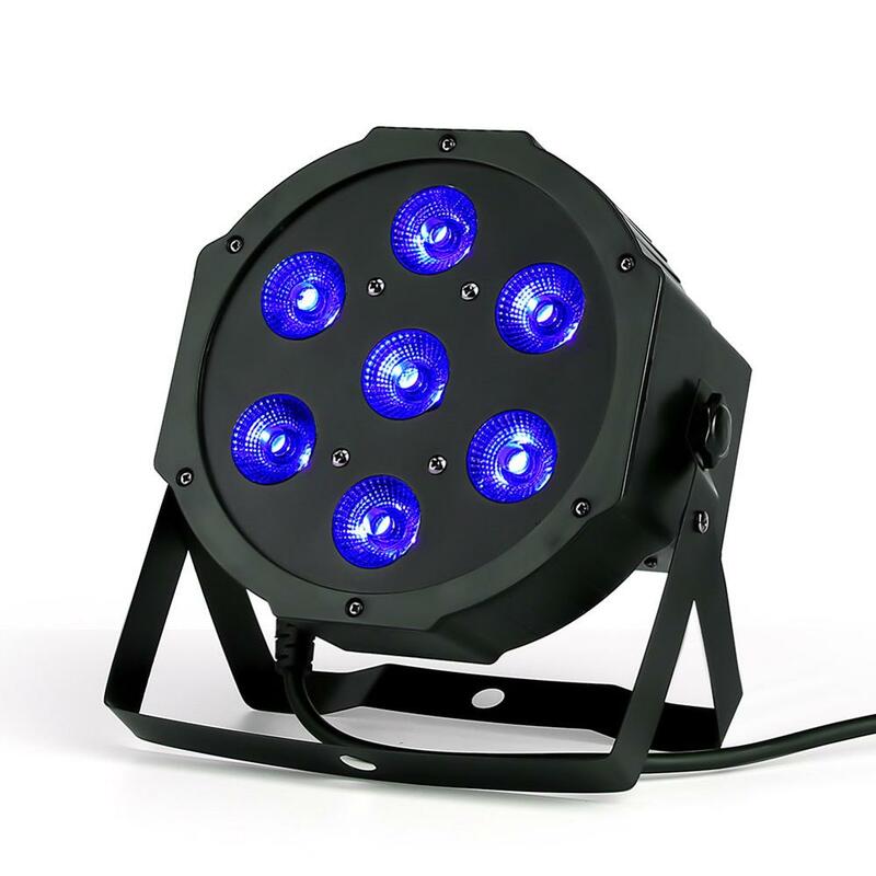 Lumière LED UV RGBWA plate 6 en 1, 7x18W, lavage DJ, éclairage de scène avec étui de rangement