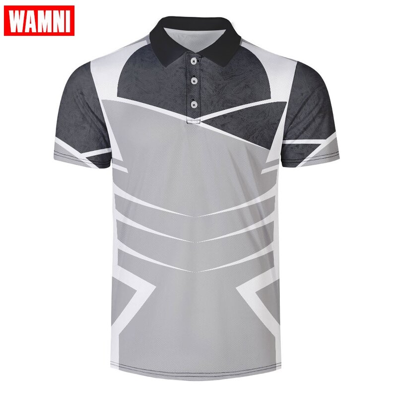 Wamni marca de secagem rápida badminton t camisa harajuku 3d esporte solto listra casual unisex musculação masculino-camisa