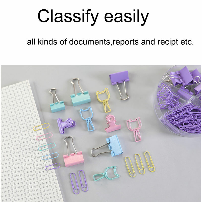 1pack Colorful Metal Paper Binder Clips folder  Office Supplies Office Stationery Binding Supplies Drop ship