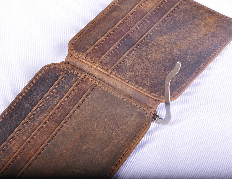 2020 Trend Brand Unisex Quality Leather Design Fashion Gift portafoglio sottile da viaggio tasca frontale fermasoldi Mini Clamp Purse XYX-C044