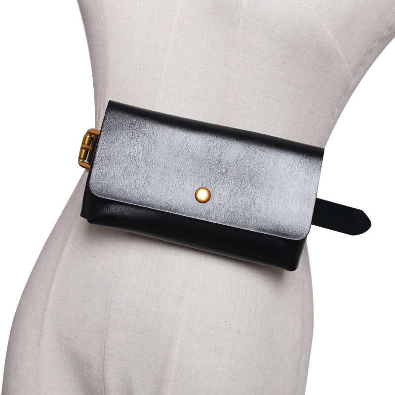 Pures And Bags-Bolso de cuero para teléfono móvil para mujer, Cinturón desmontable, para correr, de doble uso