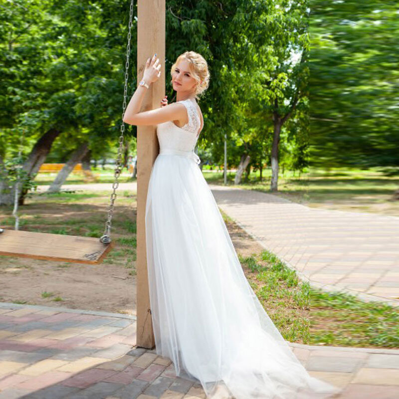 Vestido De Novias 2022 Wedding Dresses Lace Appliques Vestidos De Fiesta Longue Formal Simple Bride To Be White Dress