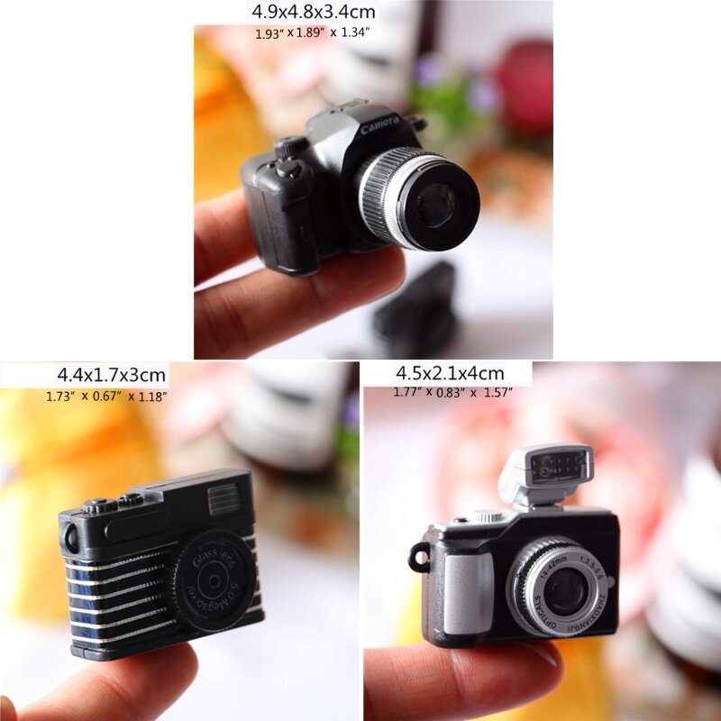 Năm 1/12 Nhà Búp Bê Mini Mô Hình Camera Sơ Sinh Đạo Cụ Chụp Ảnh Retro Máy Ảnh Mini Trang Trí