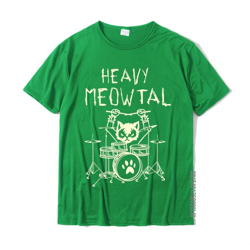 Heavy Meowtal Cat Metal Music Gift Idea Funny Pet Owner T-Shirt Latest Printed Tops Shirt Cotton T Shirts For Boys Geek