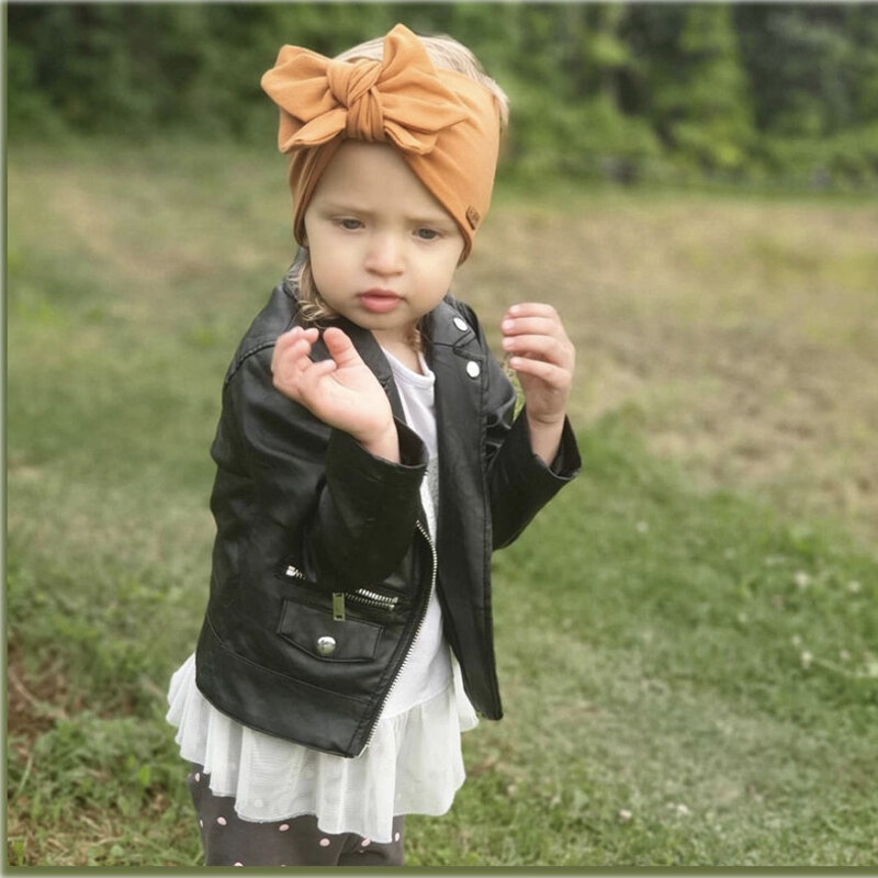 Ikat Kepala Bayi Pita Rambut Katun Bandana Anak-anak Turban Lebar Musim Gugur Anak Tiara Telinga Kelinci untuk Anak Perempuan Aksesori Rambut Lucu