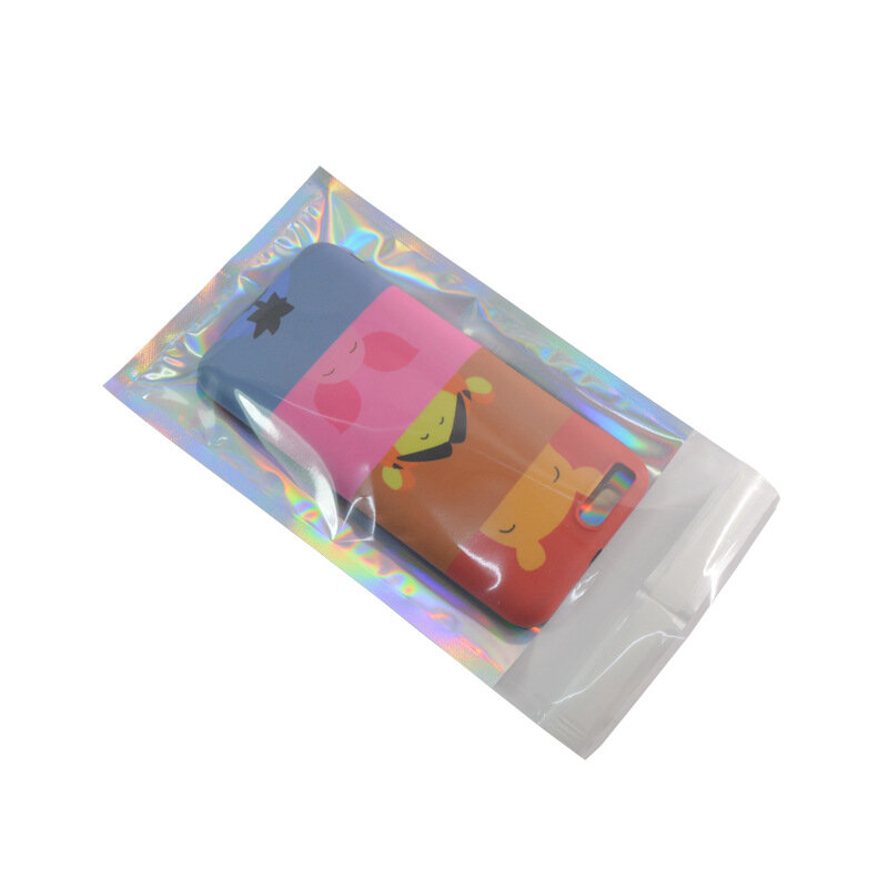 다채로운 레이저 자체 밀봉 플라스틱 봉투 우편물 저장 가방, 홀로그램 선물 보석 폴리 화장품 포장 가방, 50 개