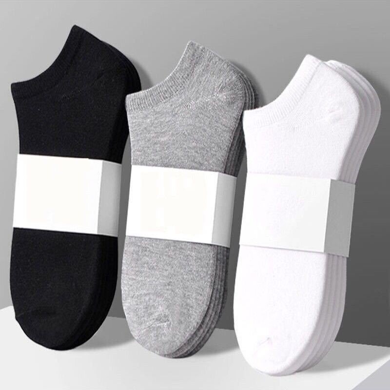 Calcetines de algodón transpirables para hombre, calcetín informal de corte bajo tobillo, para correr, baloncesto, otoño y primavera, 10 Uds./5 pares