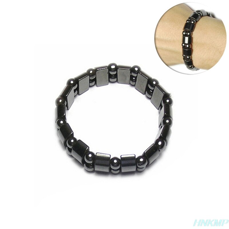 Health care Black healf moon magnetic black stone magnetic therapy slimming Bracelet Weight Loss Round Black Stone Bracelets