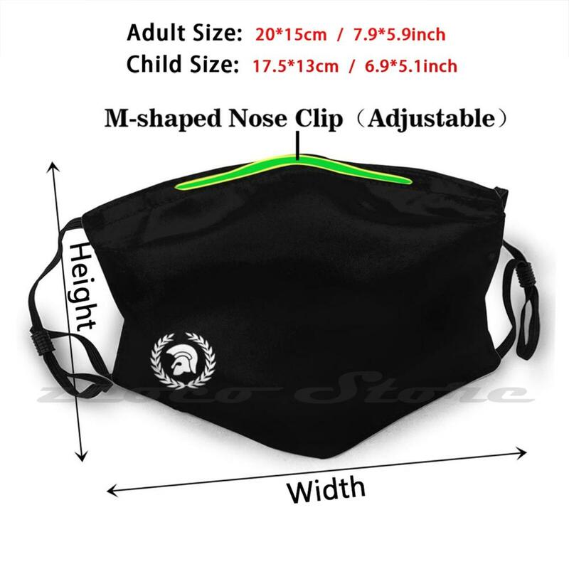 Mascarilla de tela lavable para adultos y niños, máscara con Logo de noria, con filtro Pm2.5, para troyanos