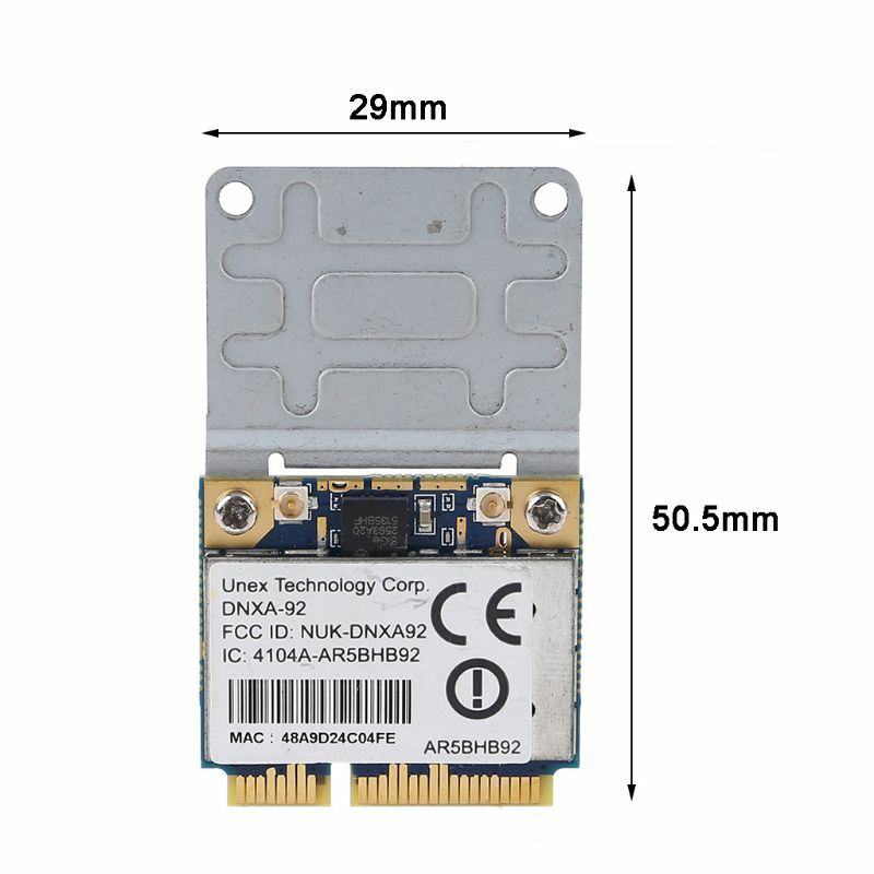 بطاقة PCI-E اللاسلكية الصغيرة AR9280 AR5BHB92 ، 2.4/5GHz 802.11a/b/g/n 300Mbp ، نطاق مزدوج