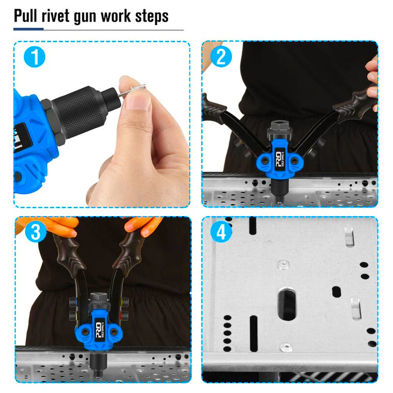 PROSTORMER-pistola remachadora de mano, herramienta de remache roscado para Auto M3/4/5/6/8/10, Multi escariado, 3 en 1