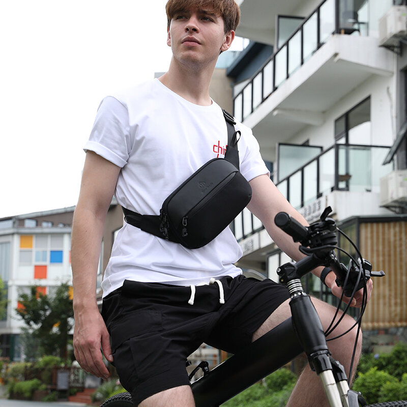 Hombres bolso Casual paquetes de cintura de Fanny mensaje bolsa de viaje impermeable cinturón bolsa para dinero teléfono Mini Pad hombro Bolso Negro