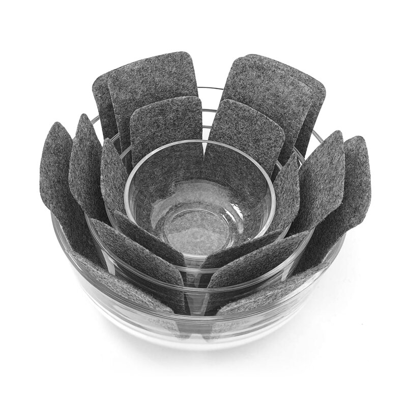 Almofadas quentes do divisor dos protetores da bandeja do potenciômetro de 12 pces para impedir riscar separadas e proteger as panelas antiaderentes das superfícies para o cookware