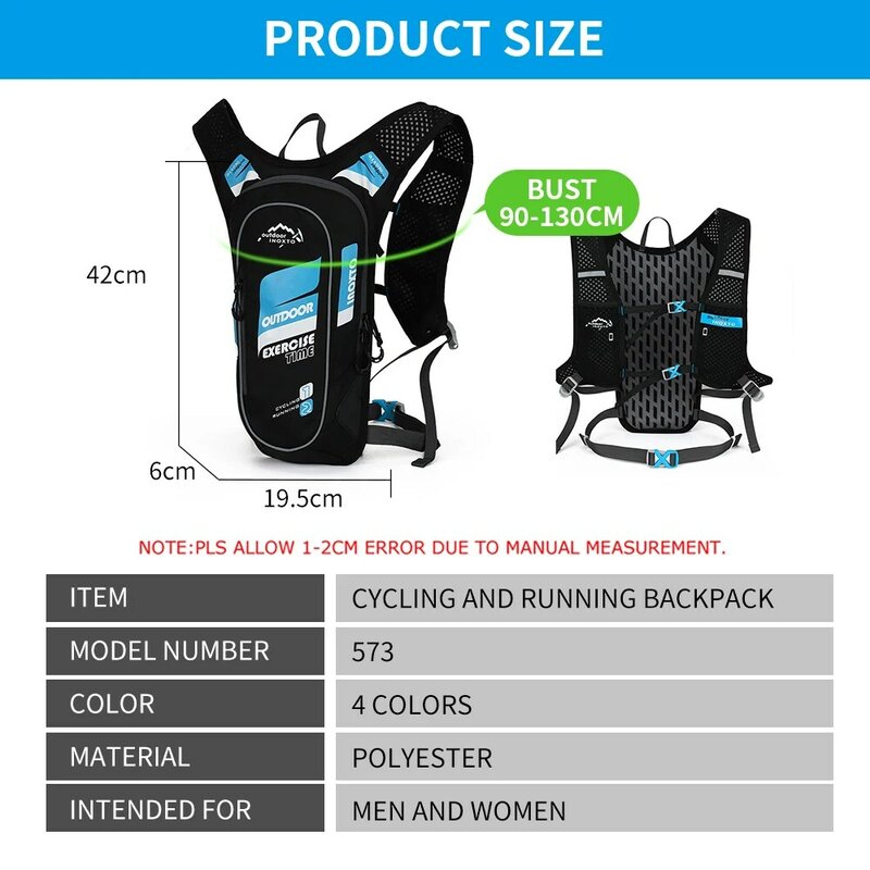 INOXTO 8L cycling bag men's and women's cycling waterproof and breathable cycling backpack, mountain bike bag, bicycle water bag