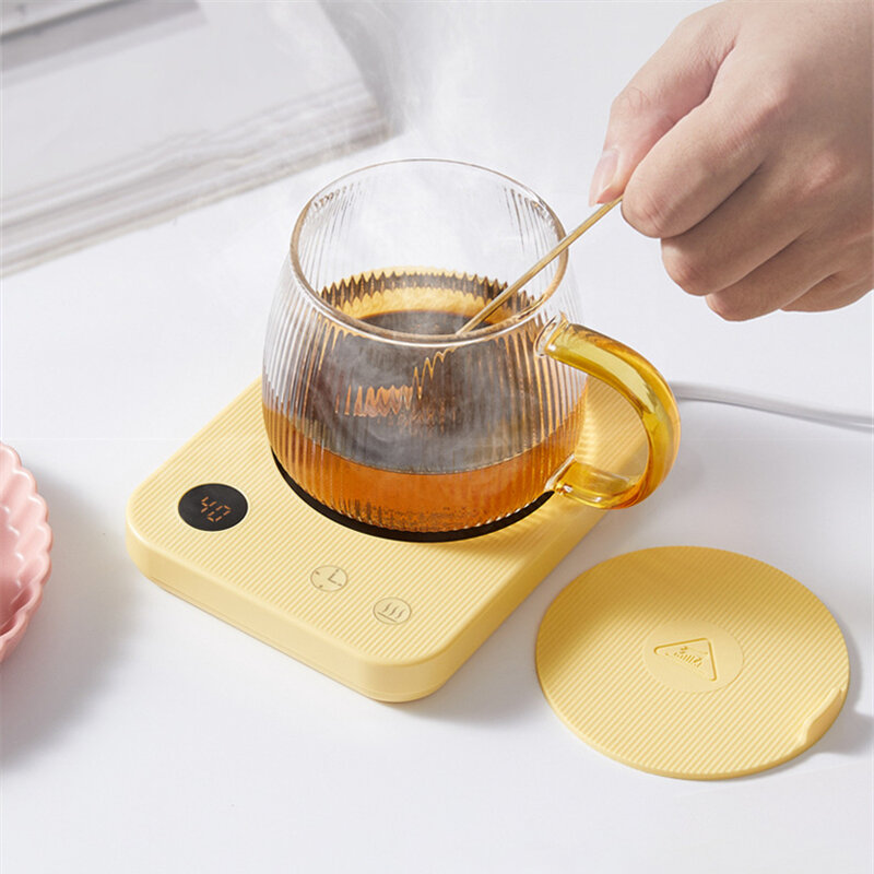 Timed Adjustable Temperature Cup Warmer Smart Mug Heating Cup Mat Coffee Cup Heater Thermostatic Milk Cup Heater