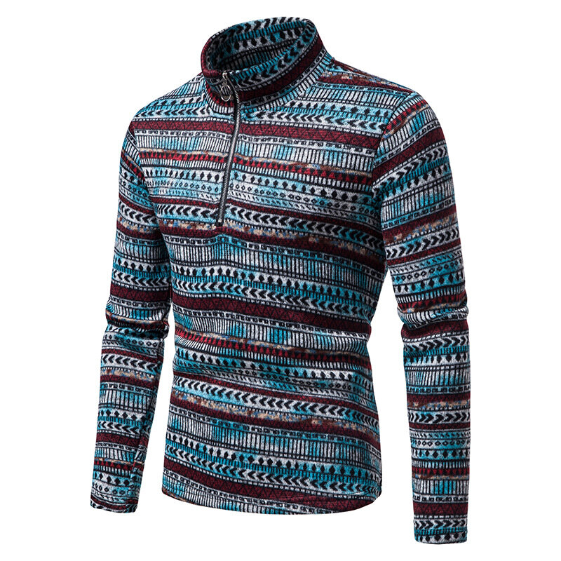 Мужской повседневный жаккардовый свитер на молнии, пуловер с длинным рукавом, пуловер, свитер для мужчин, пуловер, Осень-зима 2022