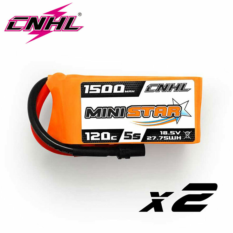 2PCS CNHL 5S 18.5V Lipo Battery 1500mAh 120C With XT60 Plug Ministar For RC Airplane FPV Quadcopter Helicopter Drone Car Hobby