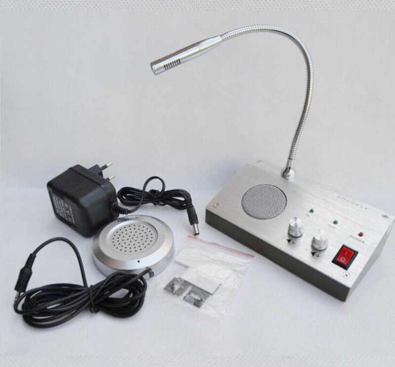 9908 Dual-Way Counter Interphone Audio Record Anti-interference Window Intercom System For Bank Hospital Bus Station