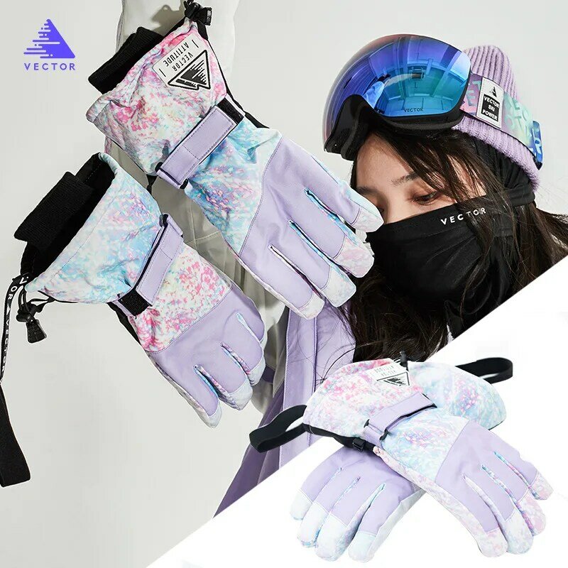 Guantes de esquí para hombre y mujer, manoplas térmicas para montar en motocicleta, resistentes al viento y al agua, Unisex