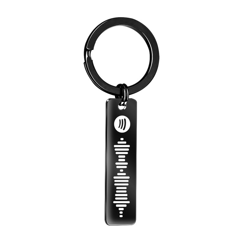 Custom Spotify Scan Code Pendant keychain 10x40mm Stainless Steel Bar Keychain Gifts  Spotify code Key chain