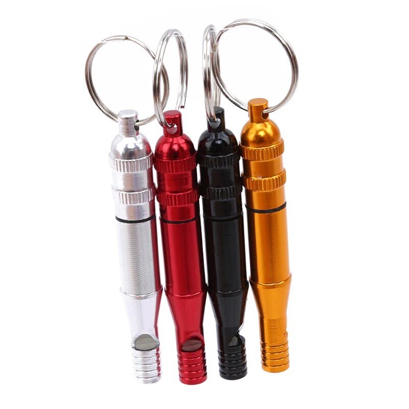 2pcs / Pack Outdoor multi-function Survival Whistle Aluminum Alloy Two Training Whistle Emergency Safety Survival Whistle