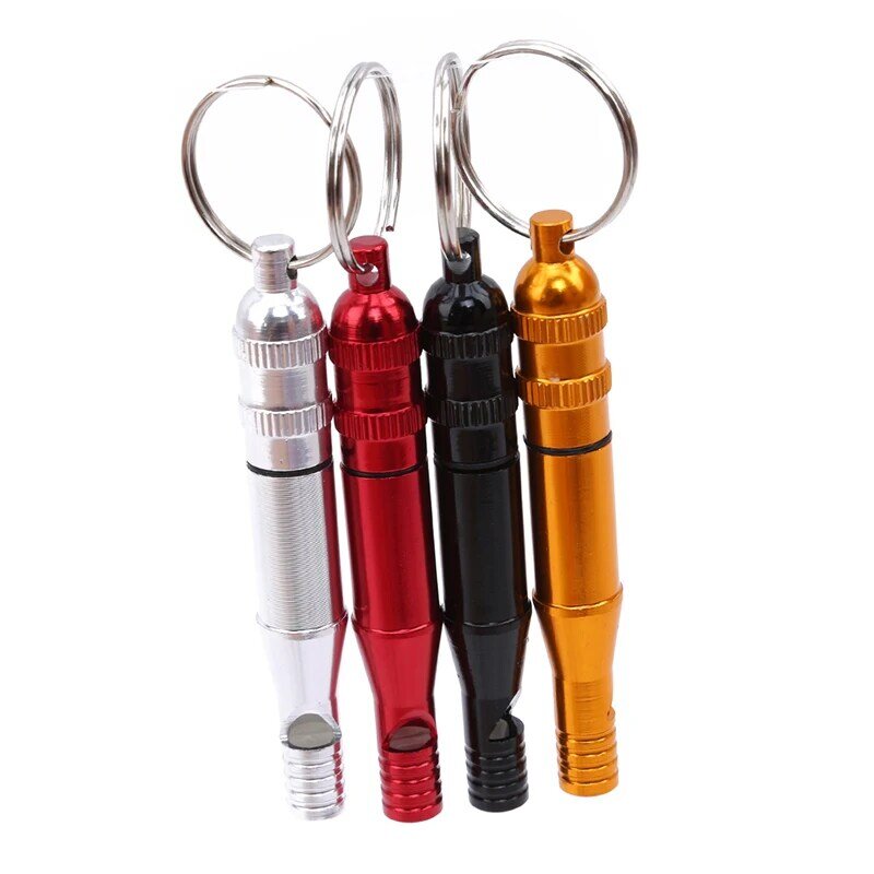 2 teile/paket Outdoor multi-funktion Überleben Pfeife Aluminium Legierung Zwei Ausbildung Whistle Notfall Sicherheit Überleben Pfeife