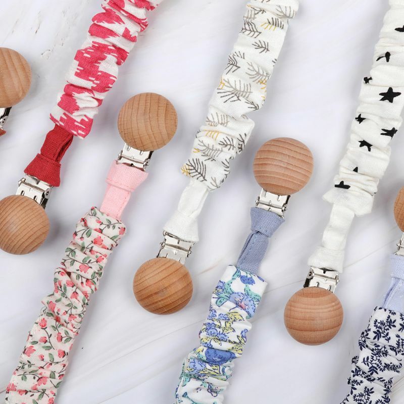 Baby Infant Cotton Pacifier Clip for Newborn Teething Soother Chew Dummy Chains P31B