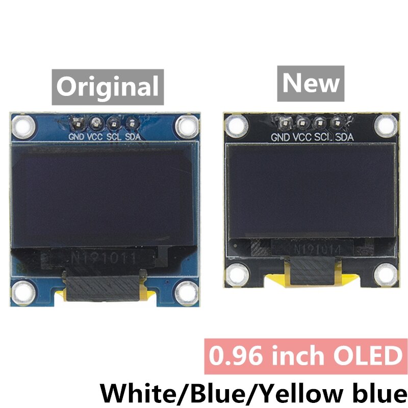 Módulo de exibição OLED para Arduino, placa de tela LCD, serial IIC, 0.96 ", 4Pin, branco, azul, amarelo, 128x64, 12864