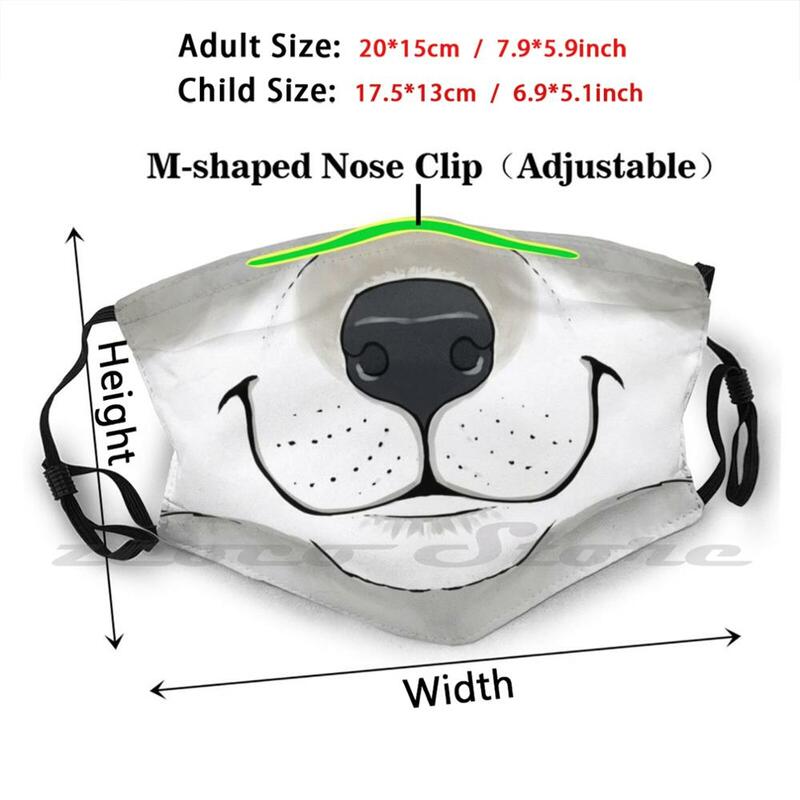 Emotive-Grey Wolf Mask filtro lavabile fai da te Pm2.5 bocca trend grigio grigio lupo animale cane selvatico