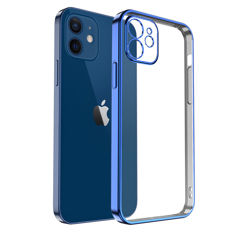 Coque de téléphone carrée en silicone transparent pour iPhone, coque ferme de placage souple, iPhone 11 12 13 Pro Mini Xs Max X Xr Se 2020 7 8 Plus, luxe