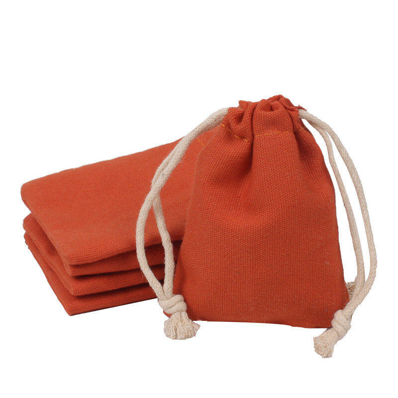 50pcs / pack 10x15cm ถุงช้อปปิ้งผ้าฝ้ายแบบพกพาตรวจสอบถุงอาหารกระเป๋า Drawstring กระเป๋าเดินทางเก็บกระเป๋า Bago